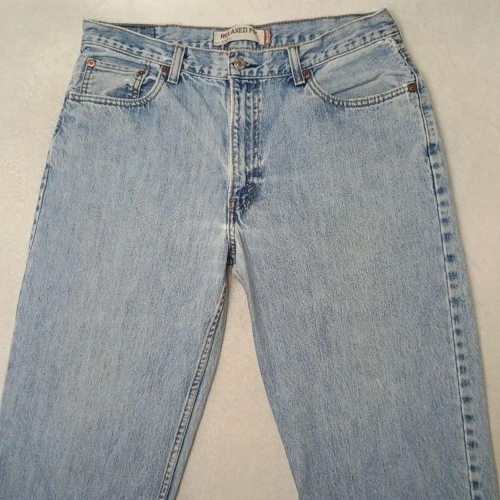 Levis 550 Jeans Mens 35x31 Blue Y2k Relaxed Tapered Light Wash Denim 5-Pocket